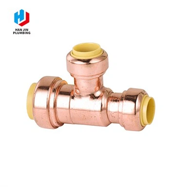 पुश-फिट कॉपर टी